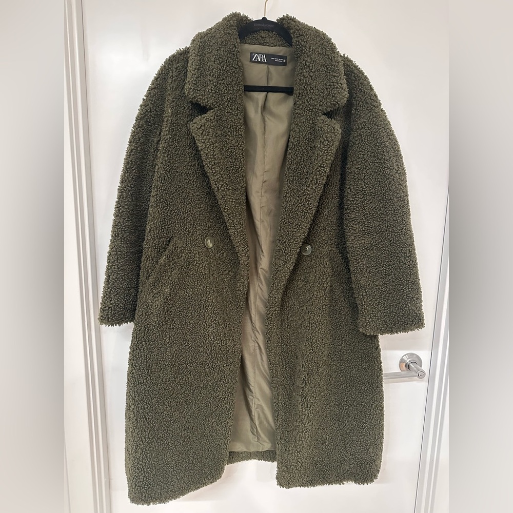 Zara Khaki Teddy Jacket